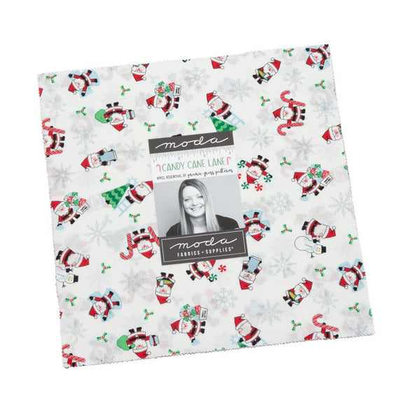 Candy Cane Lane Layer Cake - 10 inch squares by April Rosenthal for Moda Fabrics 24120LC