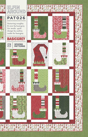 Elfin Around Quilt Pattern Paper Only PAT026 Basic Grey, 61 1/2"x 72 1/2"