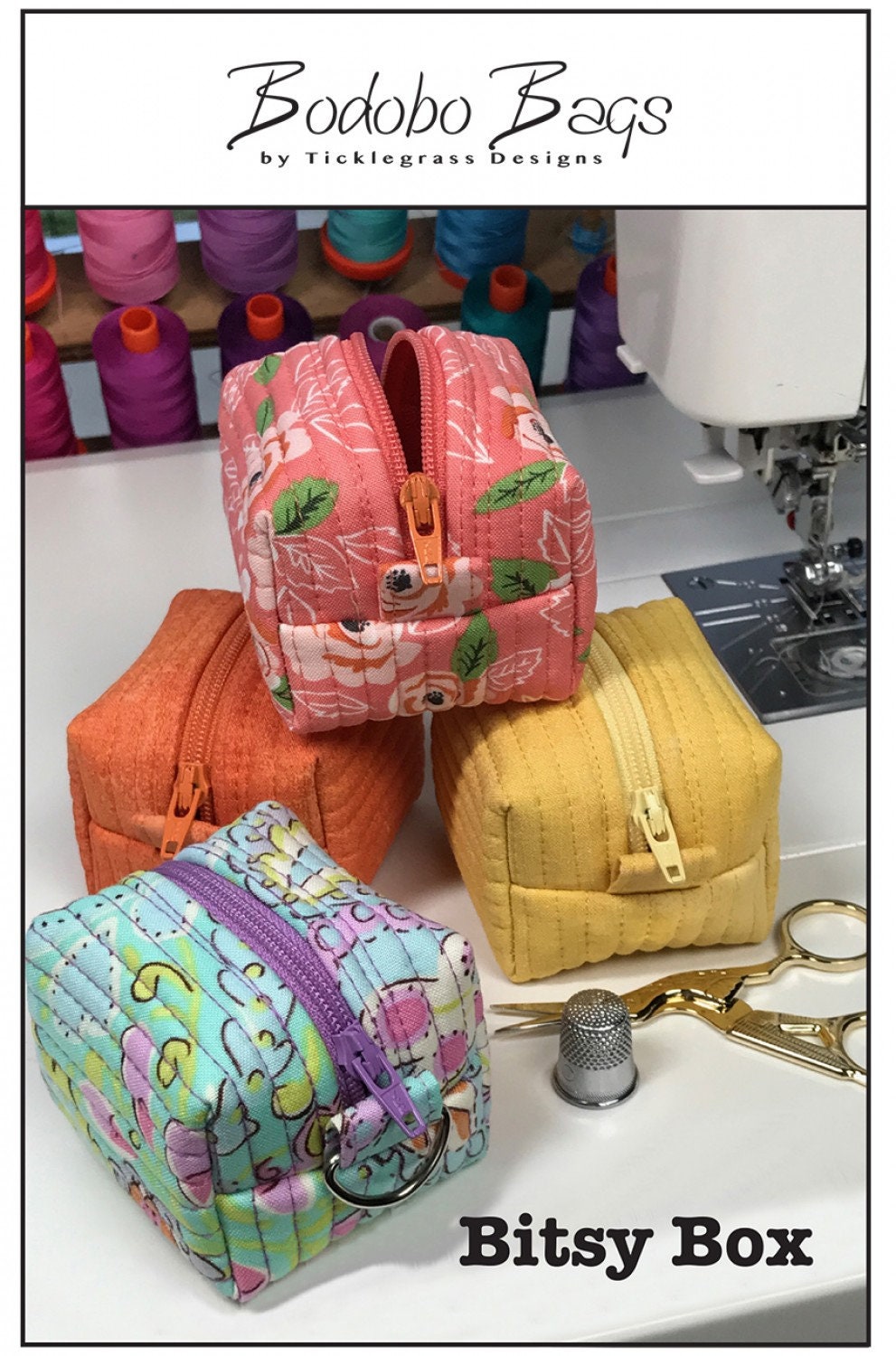 Bitsy Box # TG-1702  From Bodobo Bags By Natalie Rawlinson,  BAG DIMENSIONS: Approximately 2.5in Square