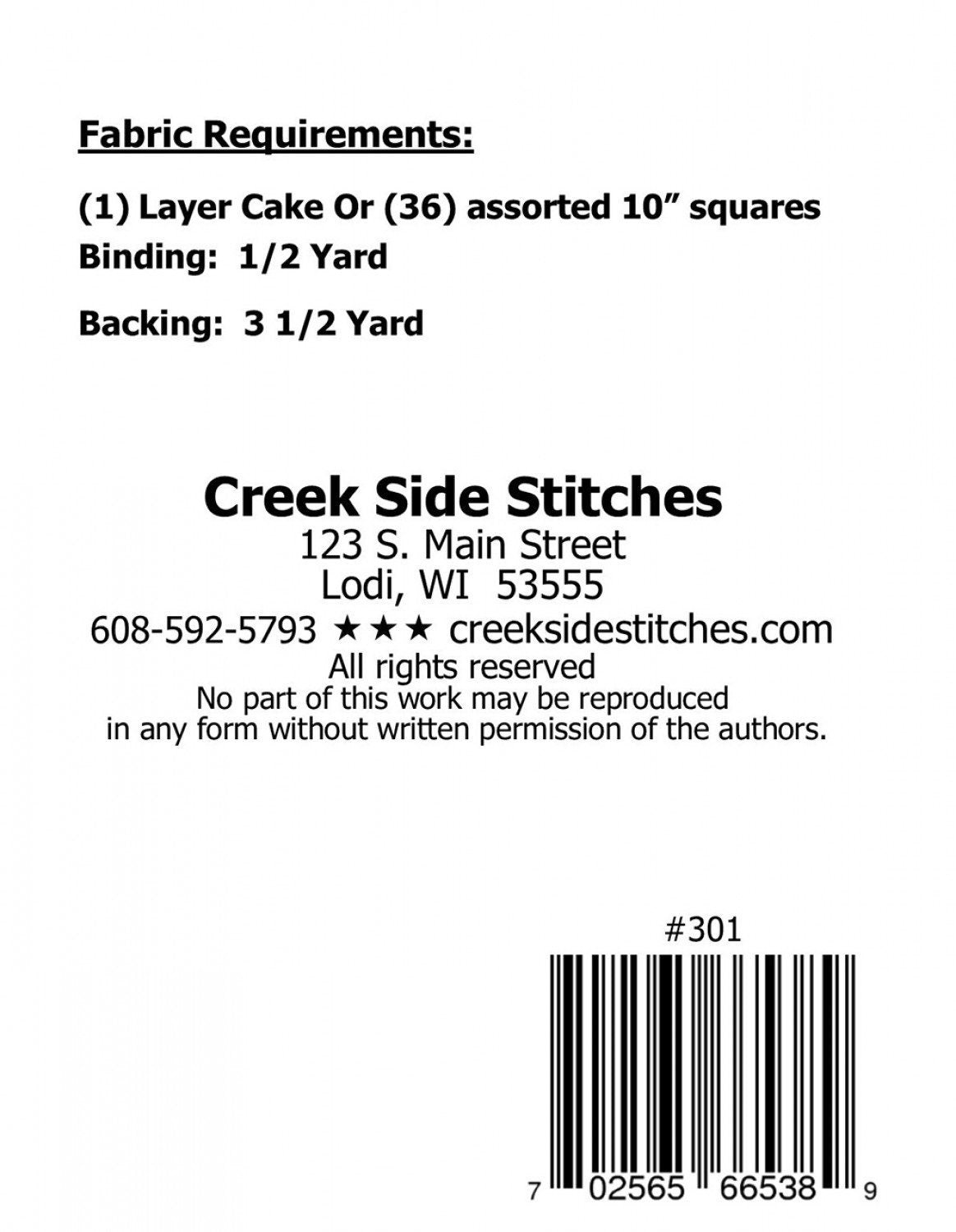 Stars from Above CSS301 From Creek Side Stitches Layer Cake friendly