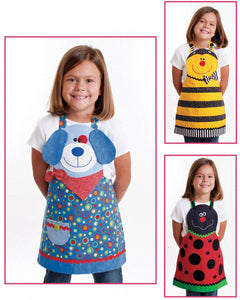 Cute Friends Child's Aprons Pattern sizes 3-8 by Cotton Ginnys