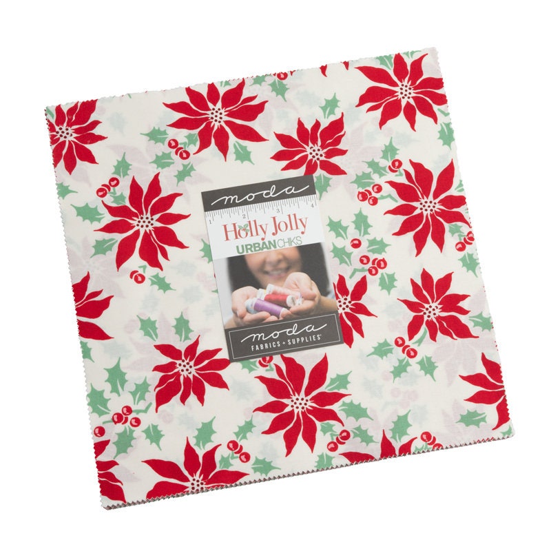 Holly Jolly Layer Cake 42 - 10" squares 311800LC   by Urban Chiks for Moda Fabrics Moda Precut squares