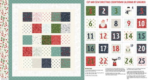 Merrymaking Metallic Eggnog Countdown Calendar Panel 48342-11M by Gingiber for Moda Fabric 23 x 42