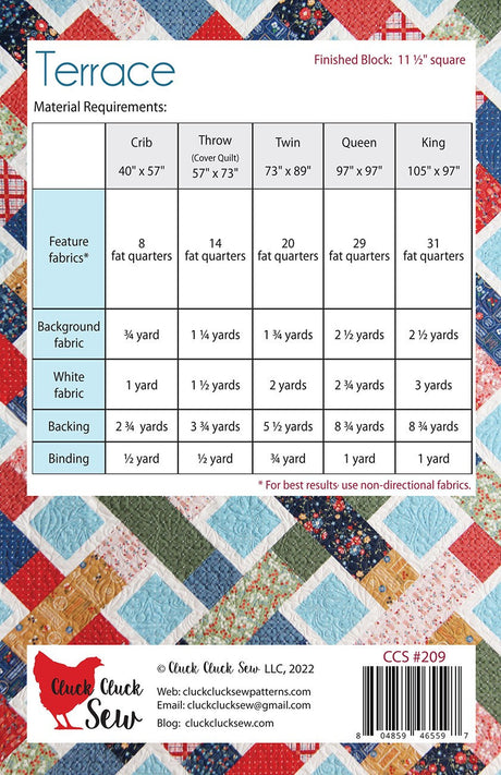 Terrace Printed Pattern by Cluck Cluck Sew CCS209