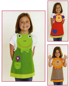 Jungle Friends Child's Aprons Pattern sizes 3-8 by Cotton Ginnys