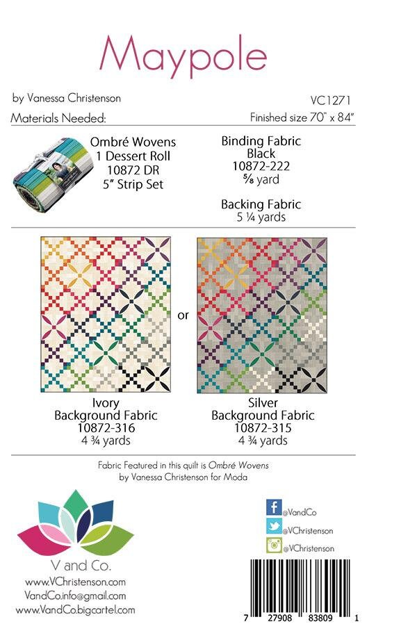 Maypole quilt pattern VC1271 By V and Co. Paper Patter ONLY