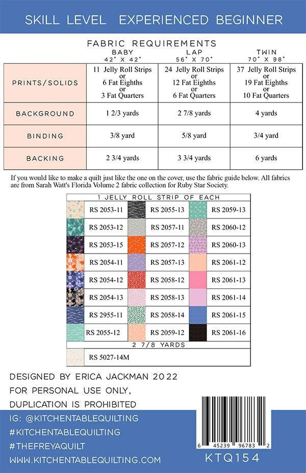 The Freya Quilt Pattern KTQ154  by Kitchen Table Quilting (baby, lap and twin sizes)