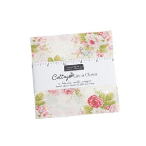 Cottage Linen Charm Pack 42 - 5 inch squares - Assorted 5" x 5" squares - By Brenda Riddle Acorn Quilts  for Moda Fabrics 18730pp bin 25