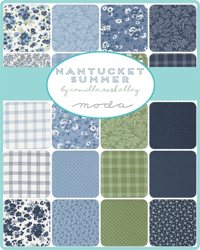 Nantucket Summer Fairground Lake yardage 55266-15 by Camille Roskelley for Moda Fabrics