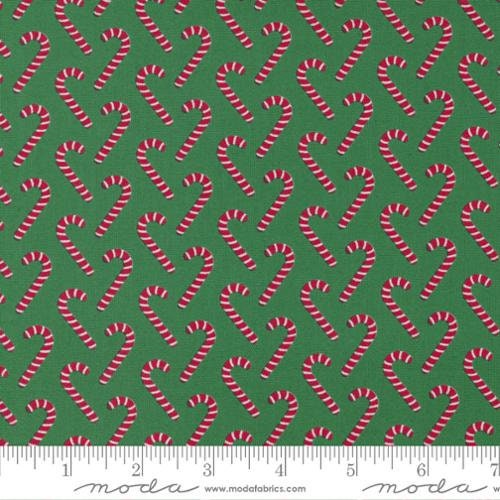 Candy Cane Lane Candy Cane in Evergreen 24124-17 by April Rosenthal for Moda Fabrics