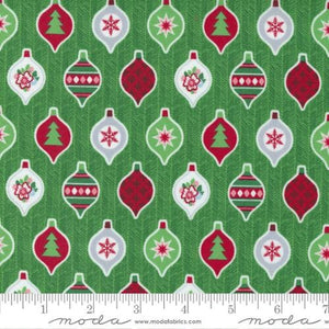 Candy Cane Lane Ornaments in Evergreen 24127-14 by April Rosenthal for Moda Fabrics