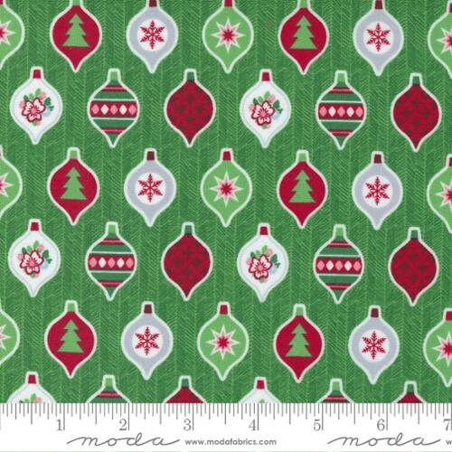 Candy Cane Lane Ornaments in Evergreen 24127-14 by April Rosenthal for Moda Fabrics