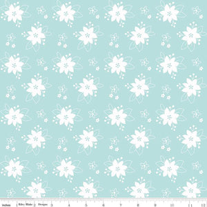 Pixie Noel 2 Floral by Tasha Noel C12116-Aqua for Riley Blake Designs