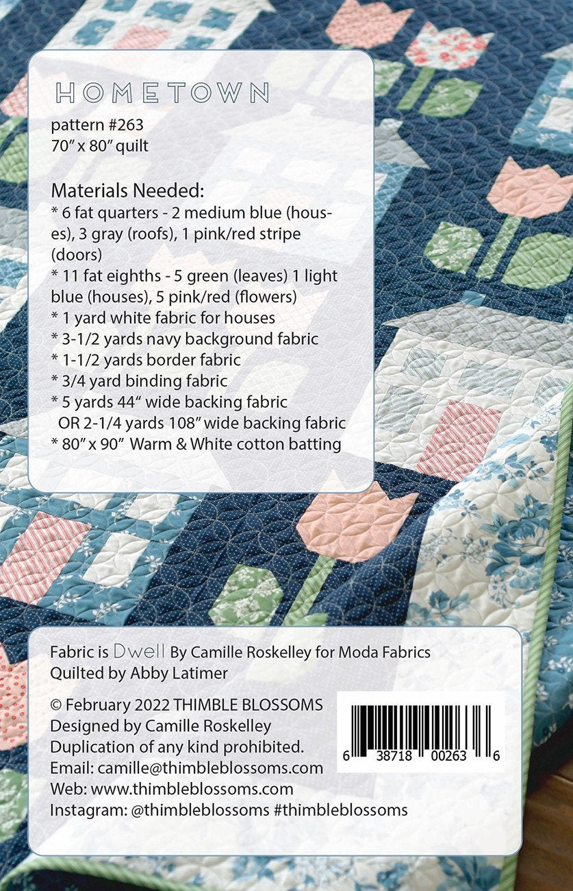 Hometown Quilt Pattern Paper only by Camille Roskelley for Thimble Blossoms 70" x 80"