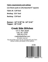 Quarters All In Table Runner or Table Topper Pattern CSS348 by Creek Side Stitches