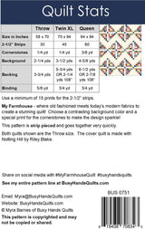 My Farmhouse Quilt Pattern by Myra Barnes from Busy Hands is a beginner friendly pattern BUS0751 Multi Size quilt