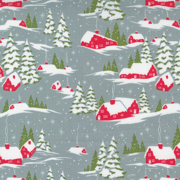 Merry Little Christmas Snowed in Grey Yardage 55240-17 by Bonnie & Camille for Moda Fabrics