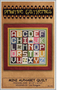 Mini Alphabet Quilt Pattern Only by Lisa Bongean for Primitive Gatherings 42 1/2 x 42 1/2