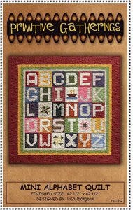 Mini Alphabet Quilt Pattern Only by Lisa Bongean for Primitive Gatherings 42 1/2 x 42 1/2