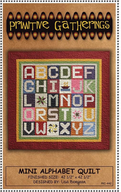 Mini Alphabet Quilt Pattern Only by Lisa Bongean for Primitive Gatherings 42 1/2 x 42 1/2