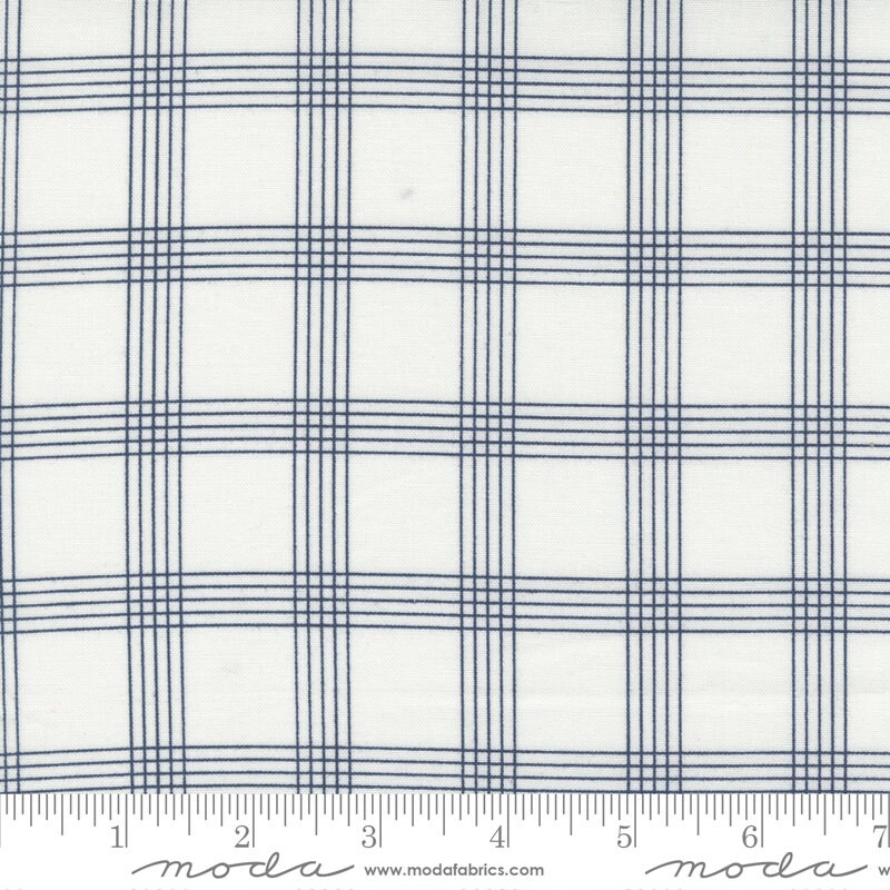 Nantucket Summer Plaid Cream Navy yardage 55262-11 by Camille Roskelley for Moda Fabrics