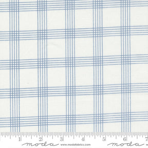 Nantucket Summer Plaid Cream Light Blue yardage 55262-24 by Camille Roskelley for Moda Fabrics