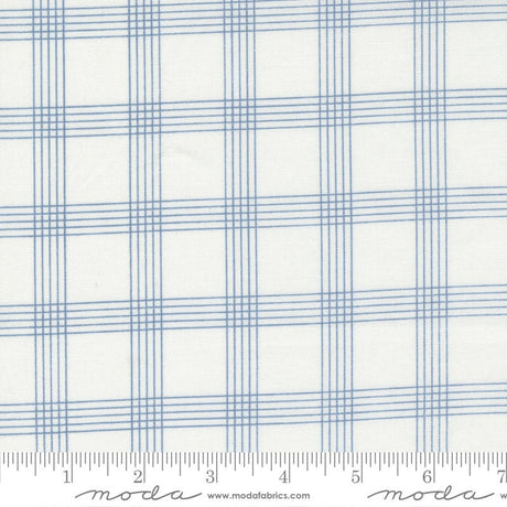 Nantucket Summer Plaid Cream Light Blue yardage 55262-24 by Camille Roskelley for Moda Fabrics