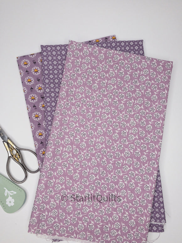 Prairie Purple Bundle - includes 3 fat quarters - By Lori Holt for Riley Blake Designs