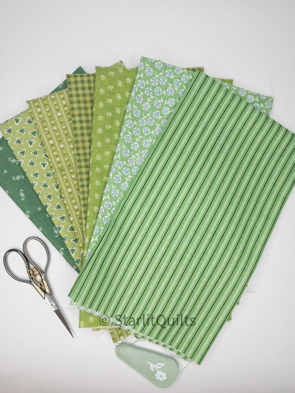 Prairie Green Bundle - includes 7 fat quarters - By Lori Holt for Riley Blake Designs