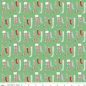 Pixie Noel 2 Stockings by Tasha Noel C12112-Green for Riley Blake Designs