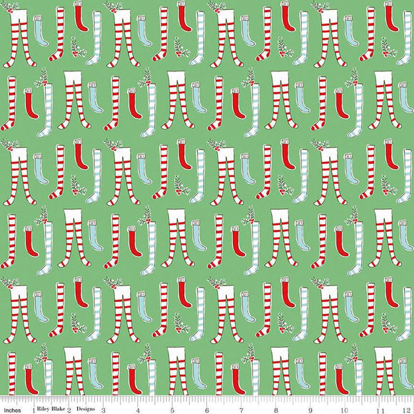 Pixie Noel 2 Stockings by Tasha Noel C12112-Green for Riley Blake Designs