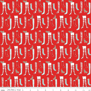Pixie Noel 2 Stockings by Tasha Noel C12112-Red for Riley Blake Designs