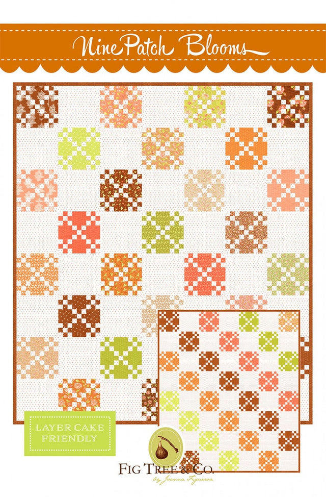Nine Patch Blooms Quilt pattern only by Fig Tree Quilts FTQ1852
