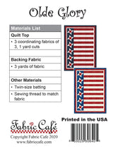 Olde Glory Mini Quilt Pattern by Fabric Cafe #092026-01 Bin MP