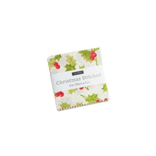 Christmas Stitched Mini Charm Pack 2.5" Squares  20440MC by Fig Tree and Co for Moda Fabrics