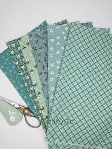 Prairie Teal Bundle - includes 6 fat quarters - By Lori Holt for Riley Blake Designs