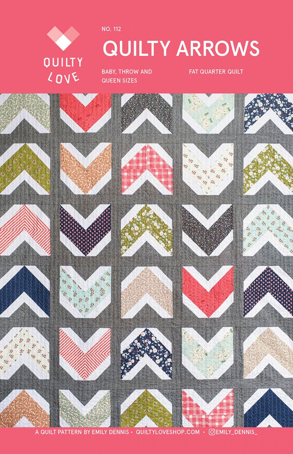 Quilty Arrows Quilt Pattern # QLP112 by Quilty Love 3 sizes available see 2nd photo