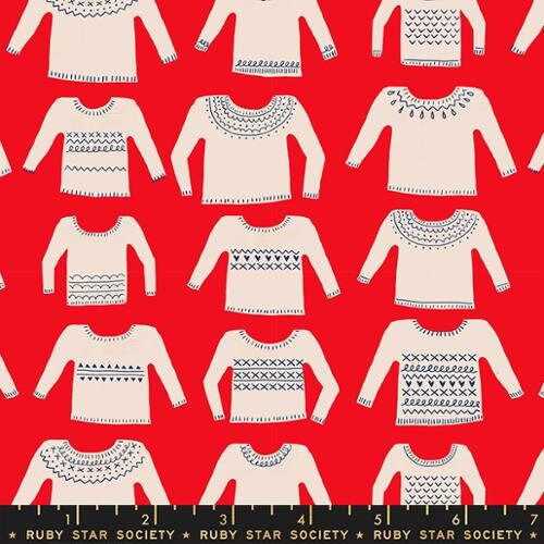 Jolly Darlings My Favorite Sweater Dark Ruby RS5080 15 by Ruby Star Society for Moda Fabrics