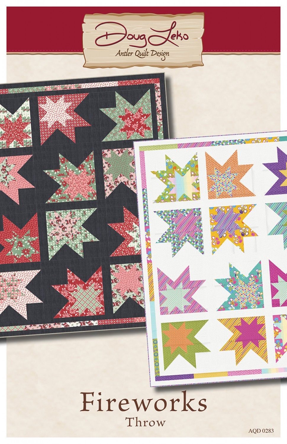 Fireworks Quilt pattern AQD 0283 Antler Quilt Design Finished Size 59 1/2" x 77", paper pattern only