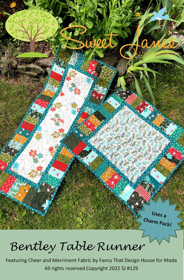 Bentley Table Runner # SJ129, Paper pattern  by Sweet Jane's Quilting and Design