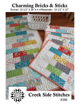 Charming Bricks & Sticks # CSS266 From Creek Side Stitches two sizes