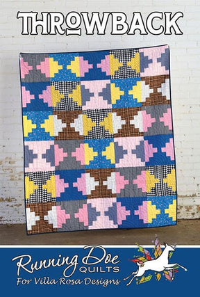 Throwback Paper Quilt Pattern by Running Doe for Villa Rosa Designs  #RDQ060   52 1/2" x 63"