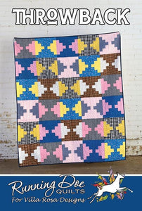 Throwback Paper Quilt Pattern by Running Doe for Villa Rosa Designs  #RDQ060   52 1/2" x 63"