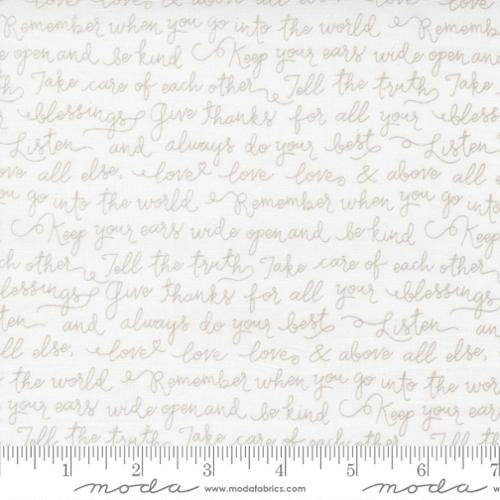 Country Rose Farmhouse Script in Cloud 5172-11 by Lella Boutique for Moda  Fabrics