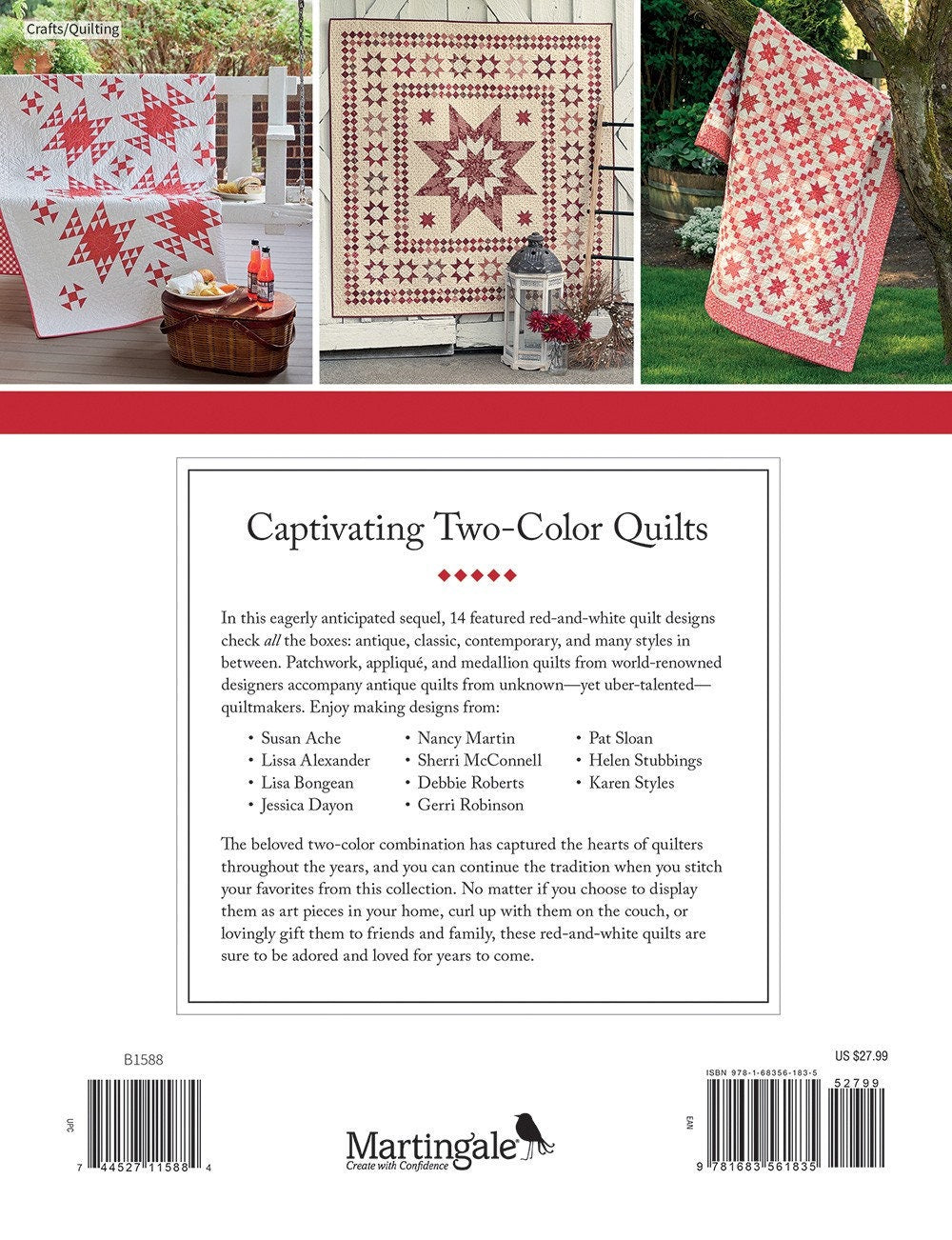 Red and White Quilts 2 Quilt Pattern Book, Soft cover 96 pages #B1588