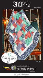 Snappy - Quick to Piece Dashing Bobbin Pattern # SGDDB03 by Swirly Girls 60" x 66"