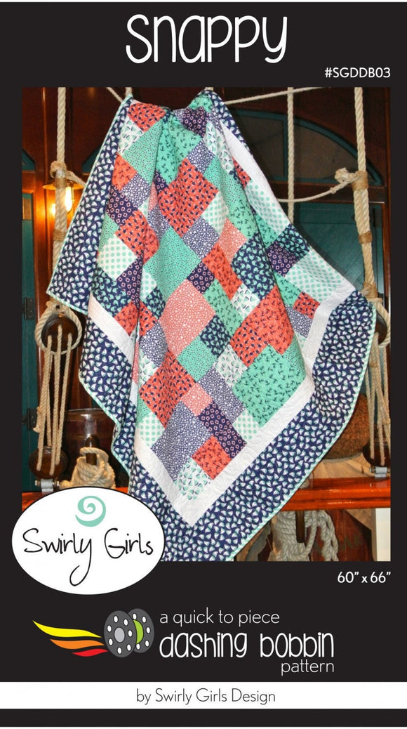 Snappy - Quick to Piece Dashing Bobbin Pattern # SGDDB03 by Swirly Girls 60