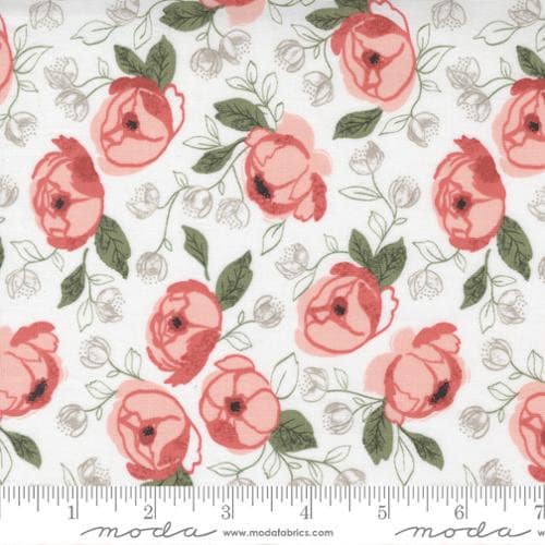 Country Rose Country Bouquet in Cloud 5170-11 by Lella Boutique for Moda  Fabrics