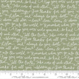 Country Rose Farmhouse Script in Sage 5172-14 by Lella Boutique for Moda  Fabrics
