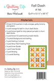 Fall Dash Pattern By A Quilting Life, Finished Size 53 1/2" x 68 1/2",  Paper Pattern ONLY